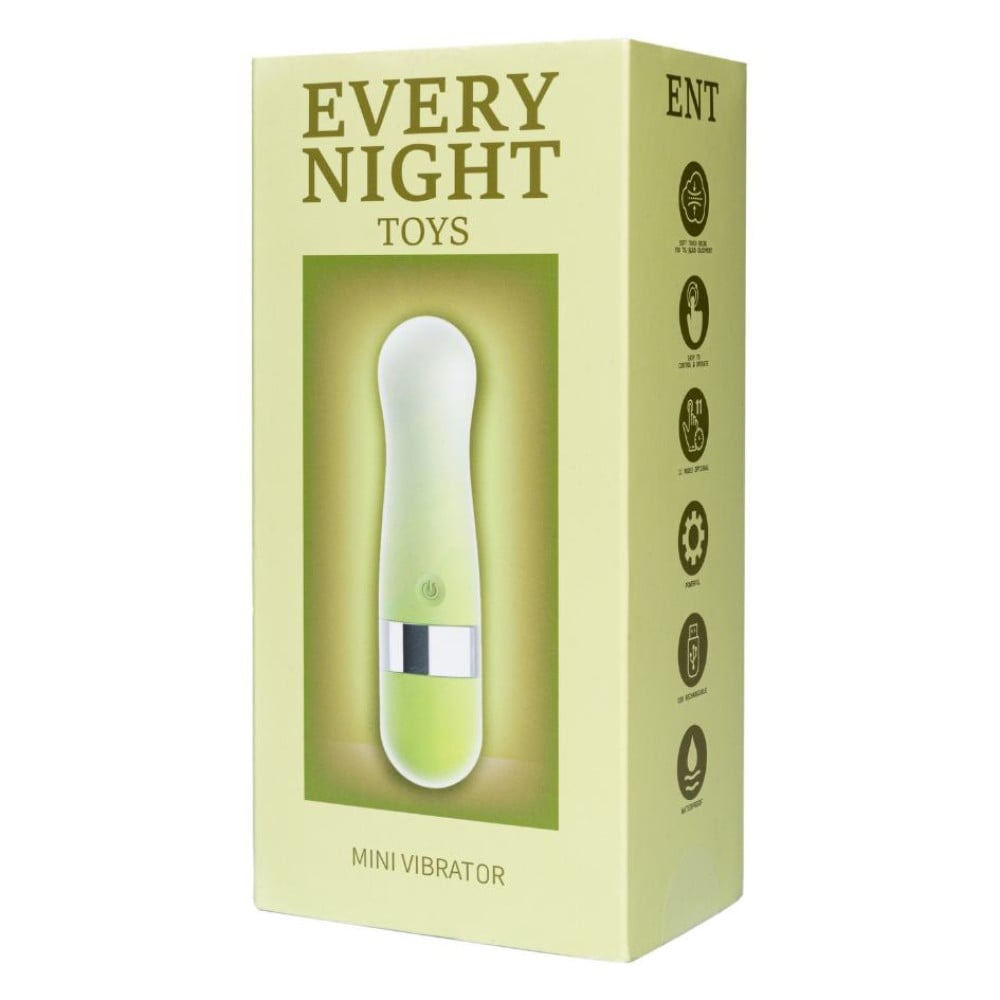 Вибропуля многоскоростная Every Night Toys с 10 режимами вибрации, зеленый градиент