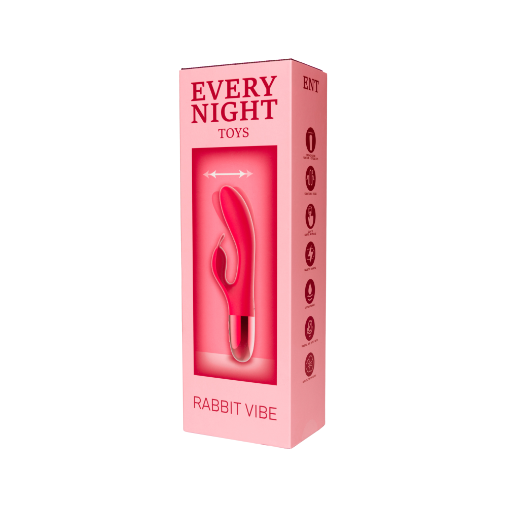 Вибратор-кролик с горизонтальными движениями Every Night Toys для точки G, красный