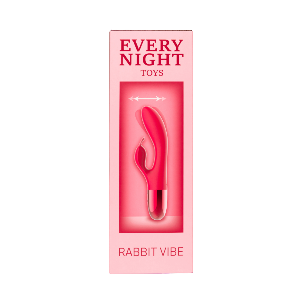 Вибратор-кролик с горизонтальными движениями Every Night Toys для точки G, красный