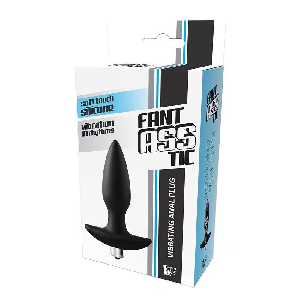 Анальная пробка Dreamtoys FantASSstic с вибропулей, черная