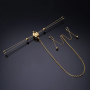 Зажимы для сосков с вибрацией UPKO Double Bar Vibration Nipple и клиторальная цепь, золотистые
