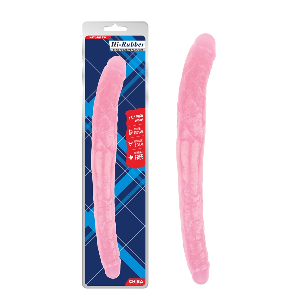 Фаллоимитатор двойной Chisa Hi-Rubber 45 см, розовый