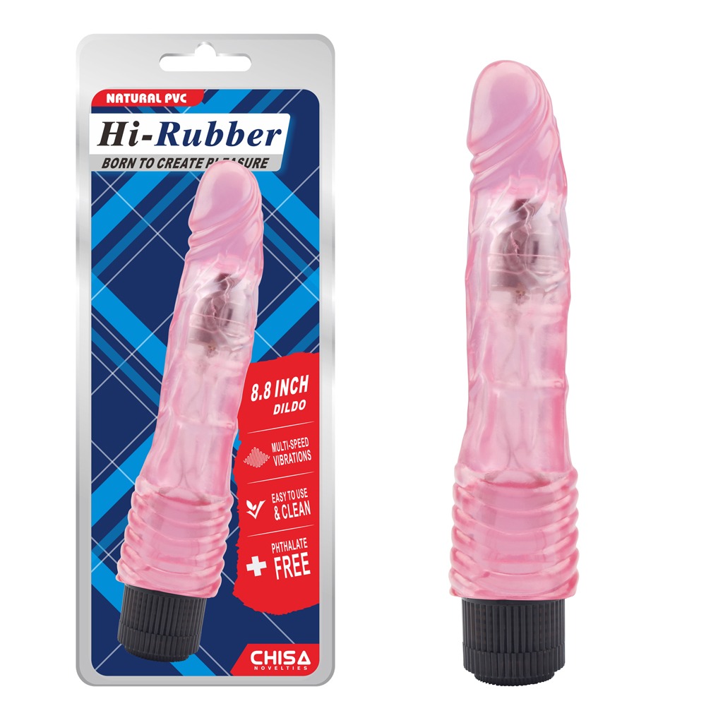 Вибромассажер гелевый на батарейках Chisa Hi-Rubber Jelly, розовый