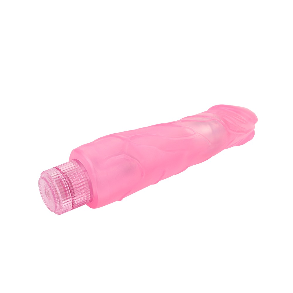 Вибромассажер с ярко выраженной головкой Chisa Hi-Rubber Dildo на батарейках, розовый