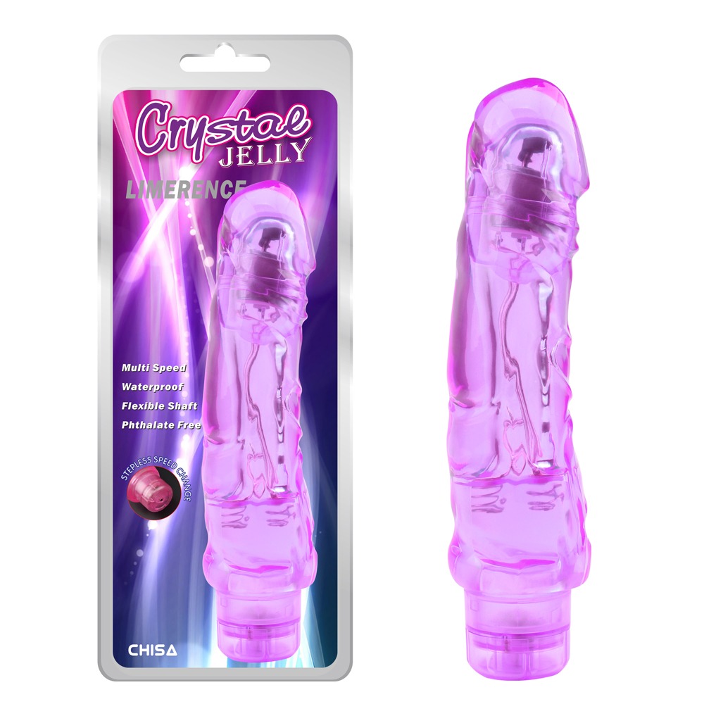 Вибромассажер Chisa Crystal Jelly Limerence с ярко выраженной головкой, фиолетовый