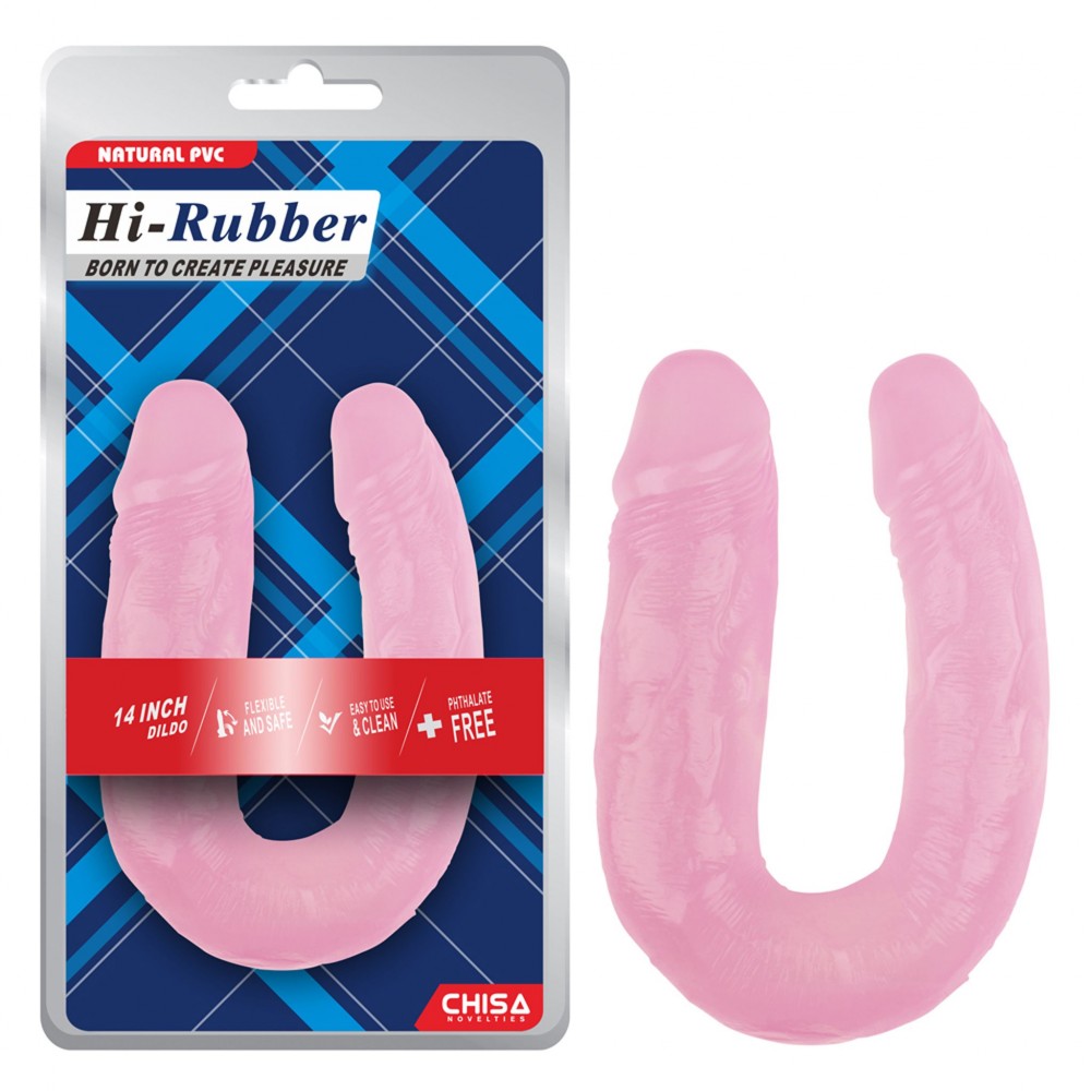 Фаллоимитатор реалистичный двойной Chisa Hi-Rubber 14, розовый