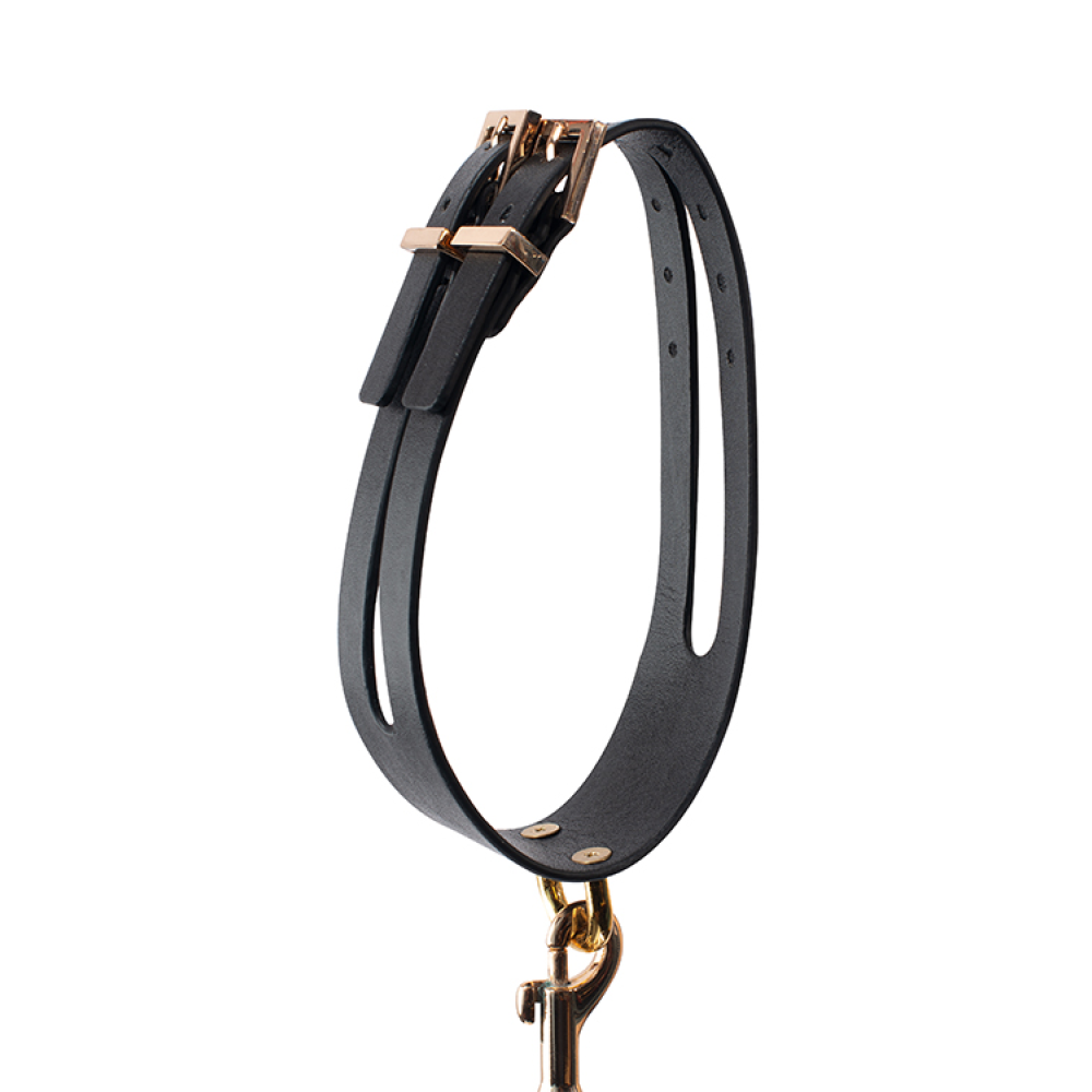 Поводок с ошейником GP PREMIUM COLLAR LEASH SET BLACK