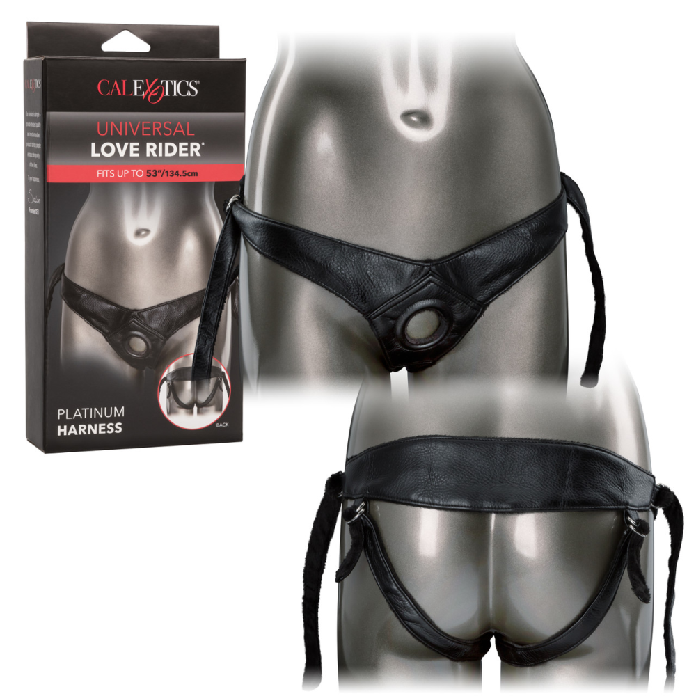 Трусики для страпона Universal Love Rider Platinum Harness, кожзам, черные