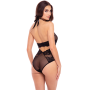 Кружевное боди MIDNIGHT HALTER TEDDY BLACK, S/M