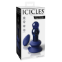 Анальная пробка Pipedream Icicles с вибрацией и пультом, синяя