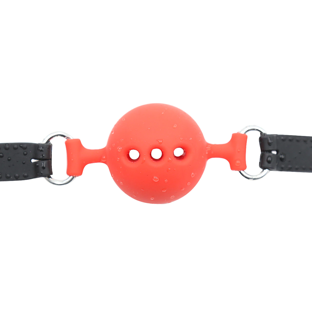 Кляп DS Fetish Mouth silicone gag L black/red