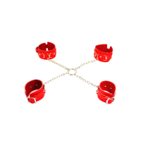 Ограничители DS Fetish Hogtie restraints with chain red