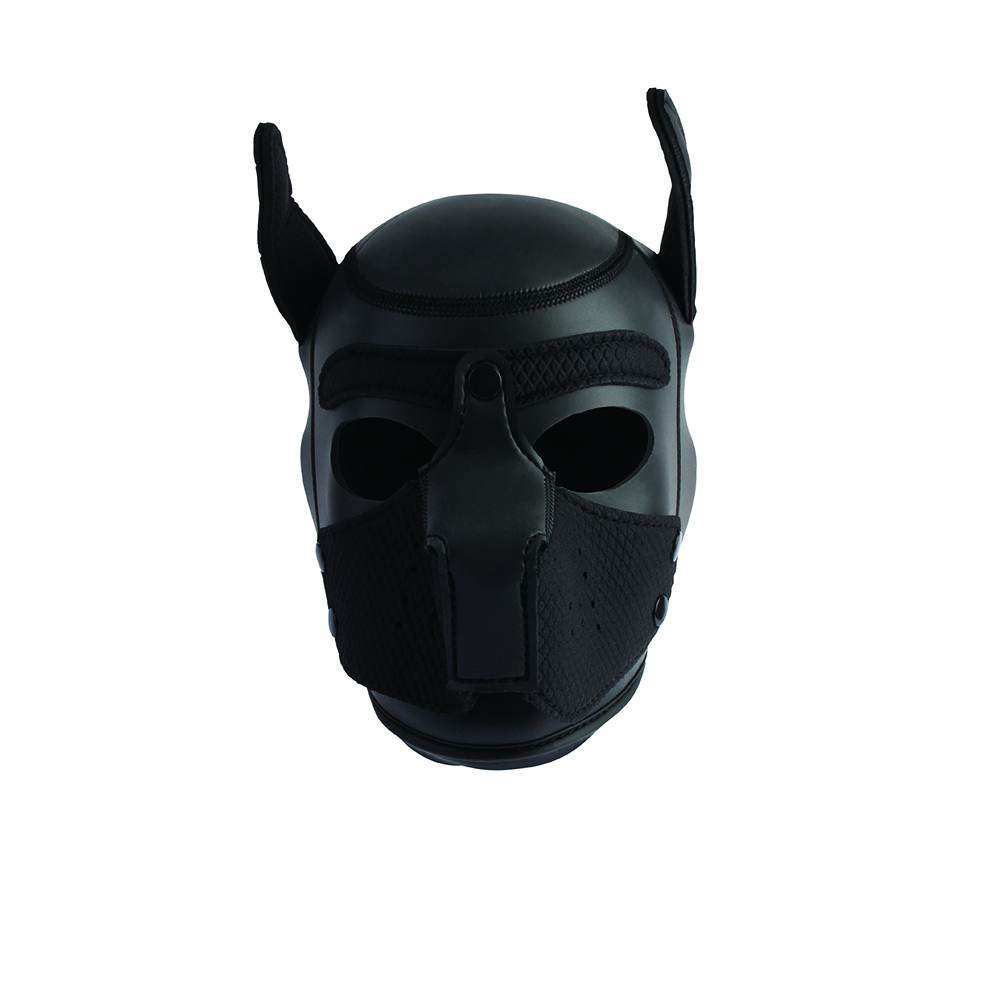 БДСМ маска собаки Chisa Sins Be My Master Bondage Puppy Hood, передняя часть отстегивается, черная