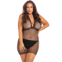 Платье в сетку TAKE ME FISHNET MINI DRESS BLACK PLUS SIZE