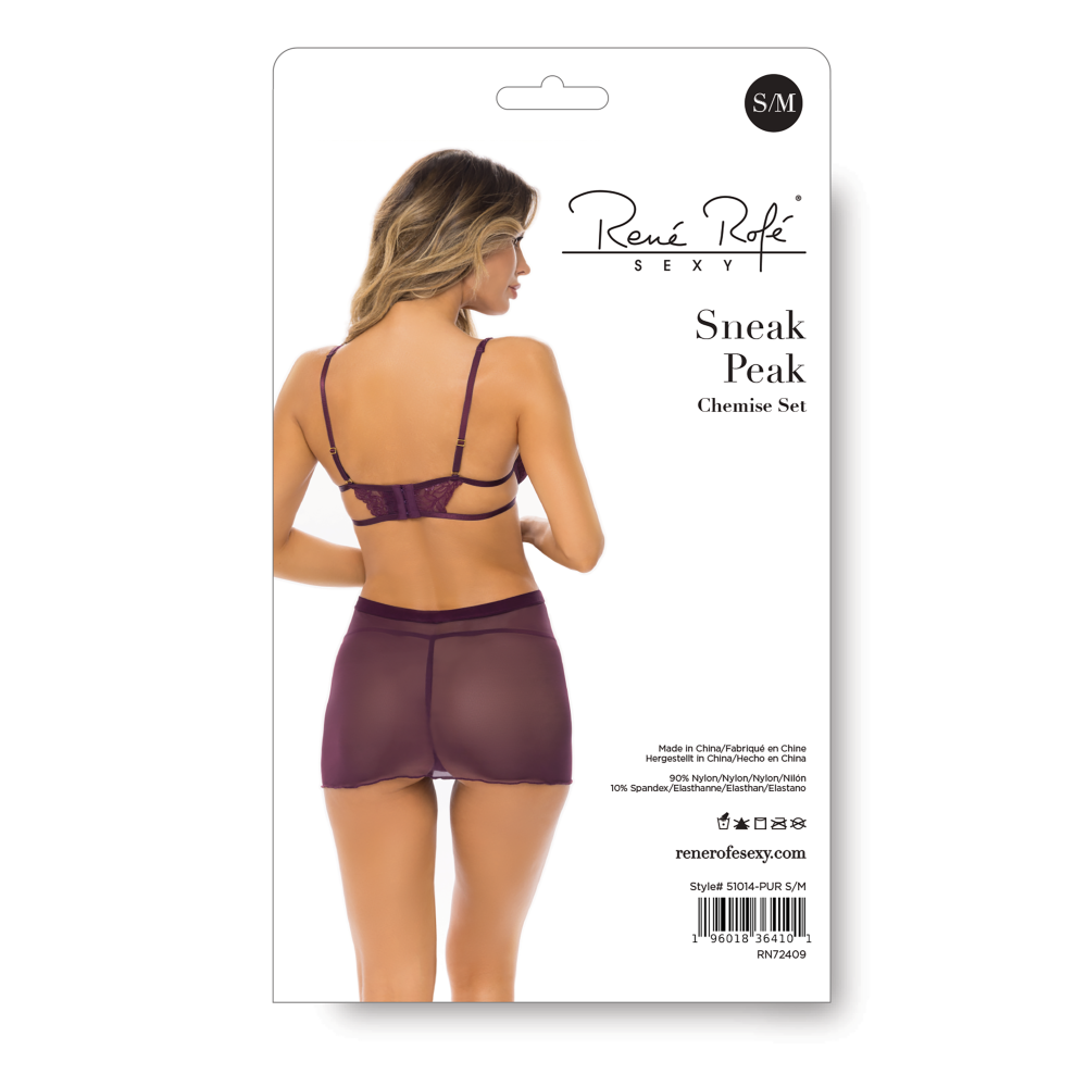 SNEAK PEAK CHEMISE SET PURPLE, S/M