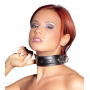 Ошейник широкий Zado FETISH из D-кольцами, кожаный, черный