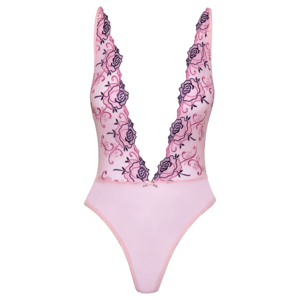 Нежное розовое боди с глубоким вырезом Kissable S/M