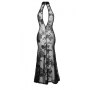 Платье длинное сексуальное с узорами S F239 Noir Handmade, черное