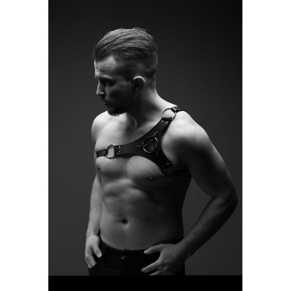 Портупея мужская One Size P30 , натуральная кожа, черная