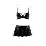 Комплект белья под латекс Passion DEBY SET L/XL, black, лиф, мини-юбочка, стринги