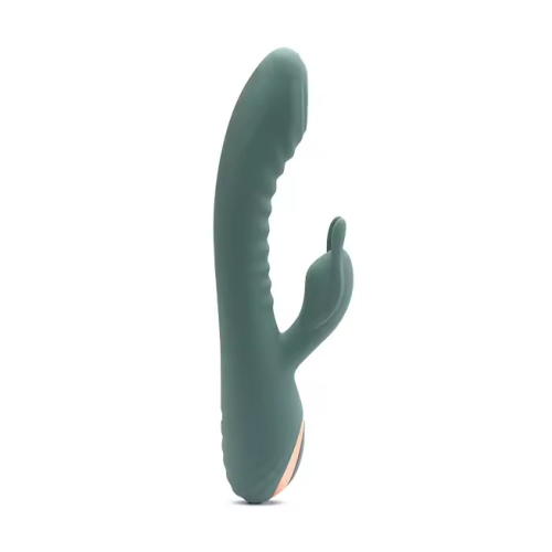 Вибратор с рифмингом для точки G и клиторальным отростком Sweet Em Velvet Lure. зеленый