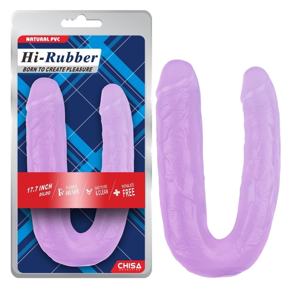 Фаллоимитатор двухсторонний Chisa Hi-Rubber, фиолетовый 45 см