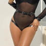 Гартеры с наручниками Star Night Sexy Bondage из экокожи, черные, One Size