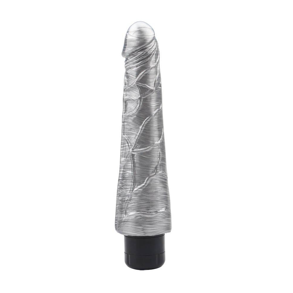Вибратор реалистичный Chisa Dark Muscle с ярко выраженным узором вен, поворотный регулятор, серебро
