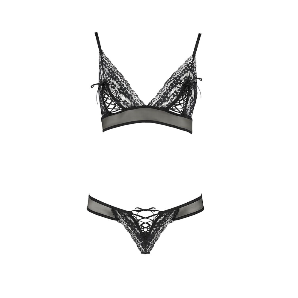 Комплект белья Passion ERZA SET XXL/XXXL, black, лиф и трусики