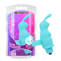 Вибромассажер на палец в виде кролика Chisa MisSweet, голубой