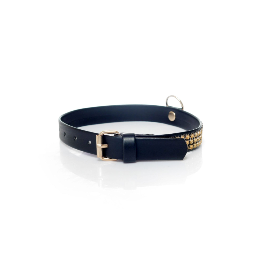 Ошейник Collar with crystals 2 cm gold