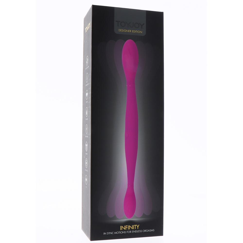 Вибратор двойной нереалистичный TOY JOY Infinity фиолетовый, 37 х 3.5 см