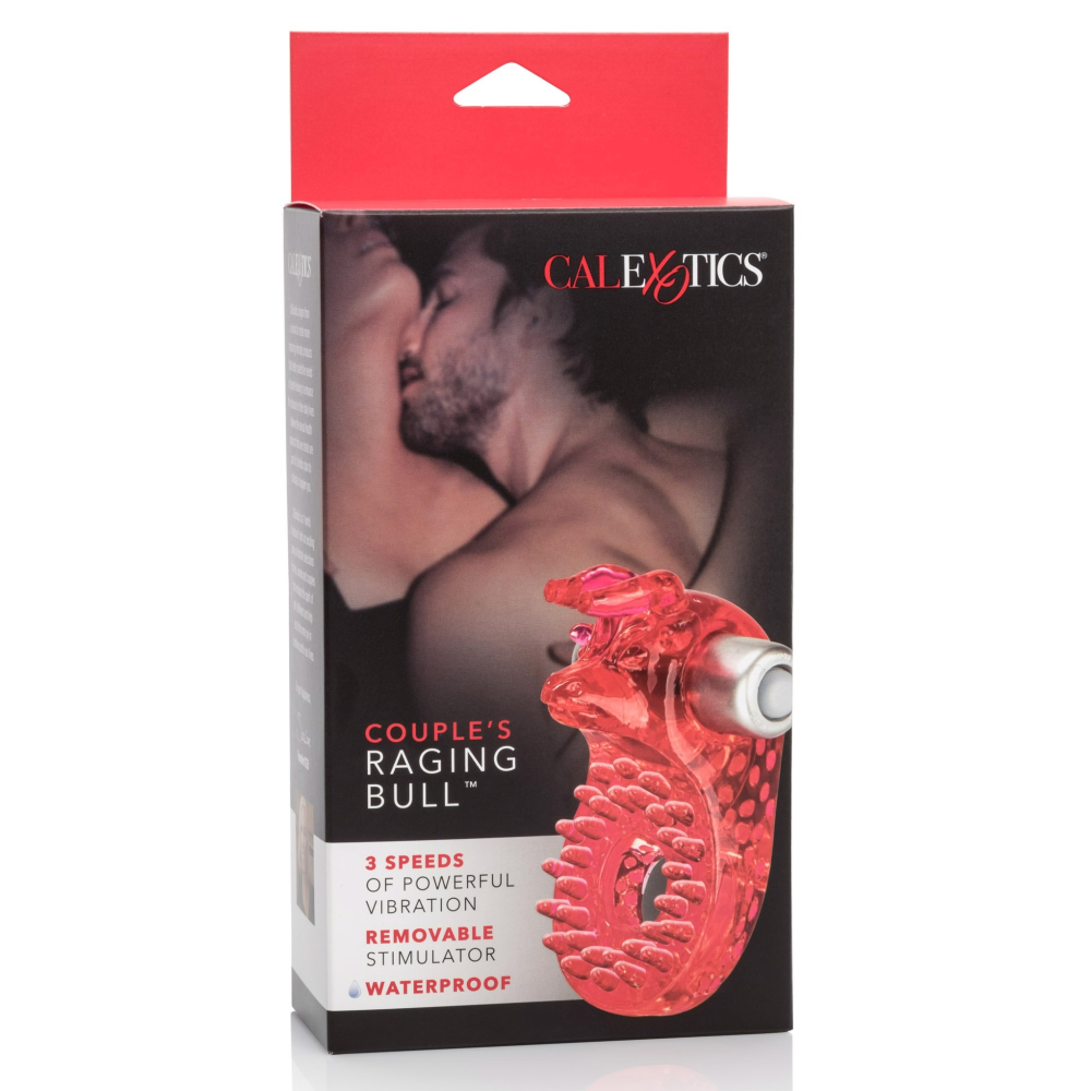 Вибро-эрекционное кольцо с быком CalExotics красное, 8.2 х 5 см