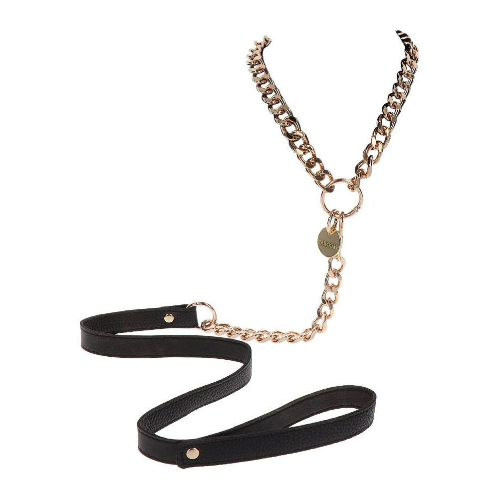 Поводок цепь с петлей из искусственной кожи Statement Leash золотистый, 75 см