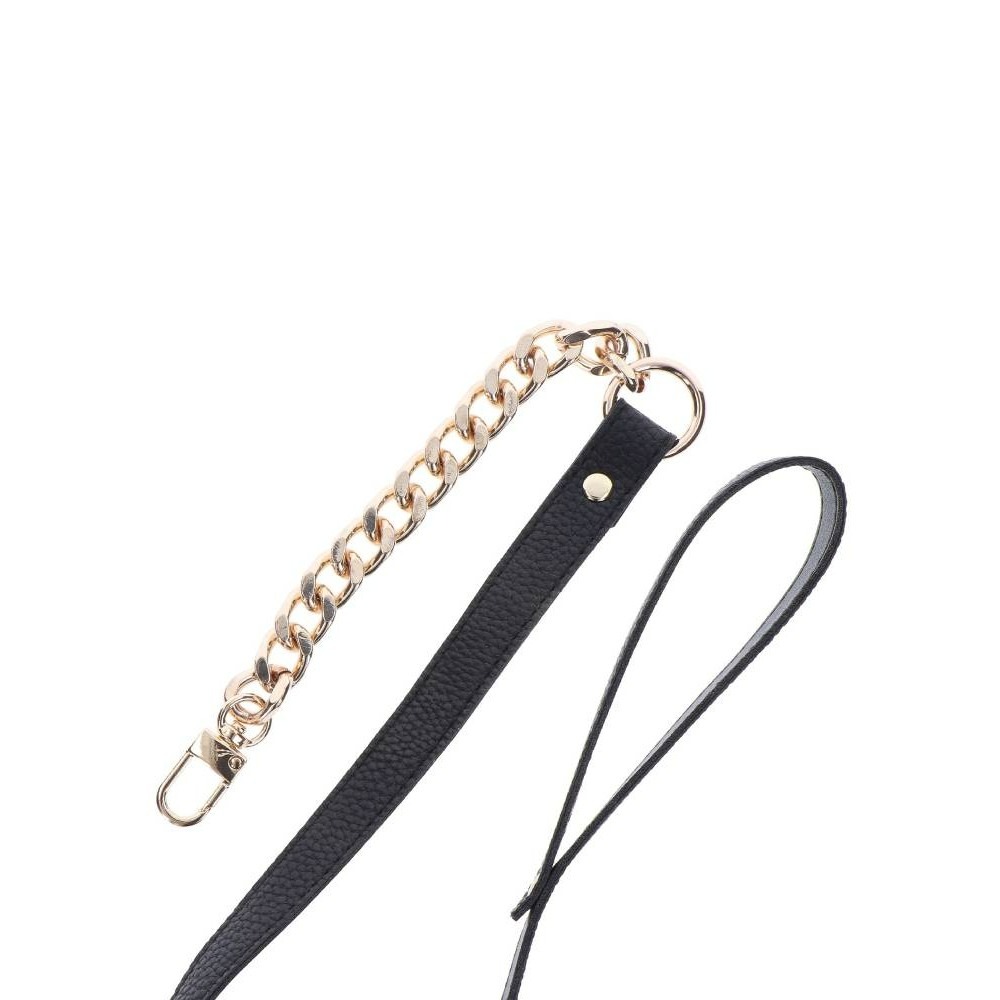 Поводок цепь с петлей из искусственной кожи Statement Leash золотистый, 75 см