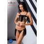 Комплект белья Passion Exclusive KASSANDRA SET OpenBra 2XL/3XL, black, лиф из бахромы, трусики-юбка