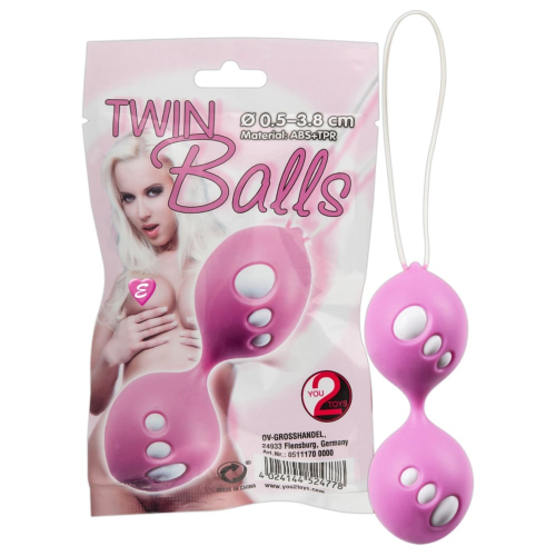 Шарики вагинальные You2Toys Twin Balls, розовые
