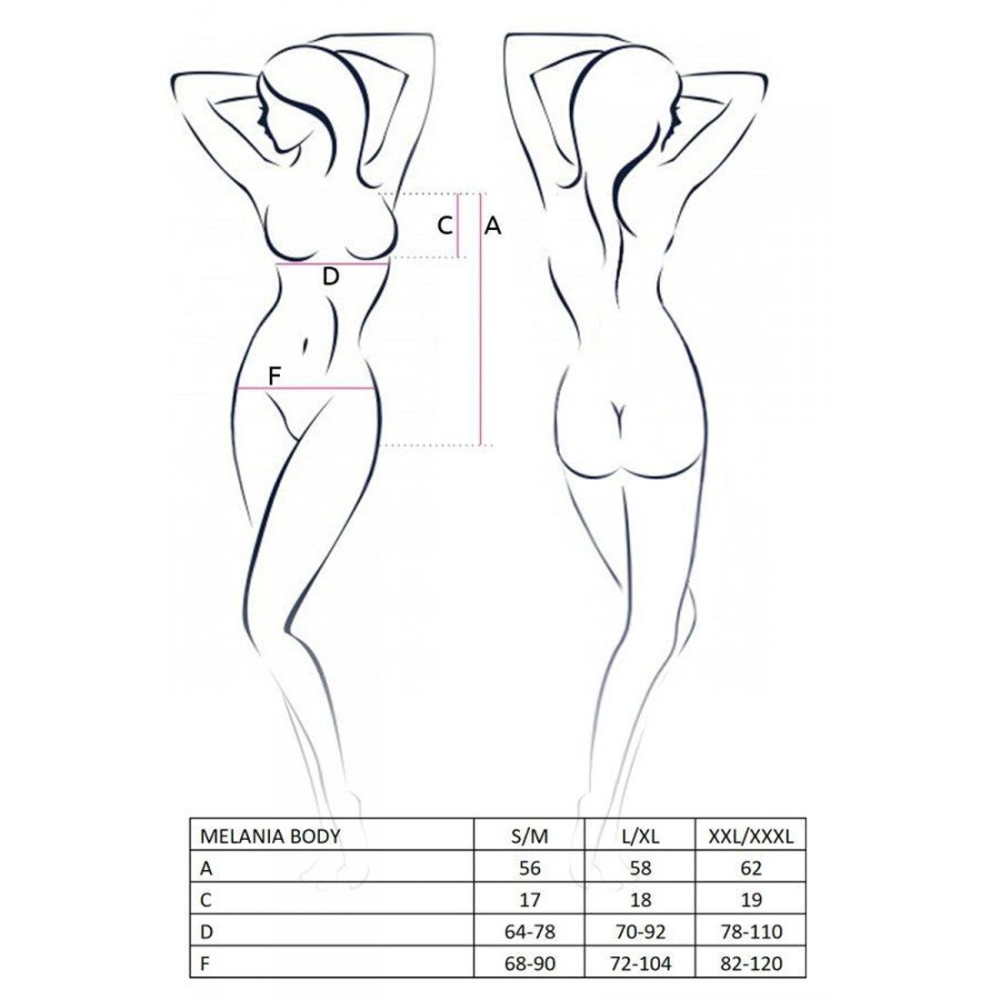 Боди Passion MELANIA BODY L/XL, black