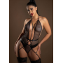 Боди со стрепами в мелкую сетку Daring Intimates, черный, S/M