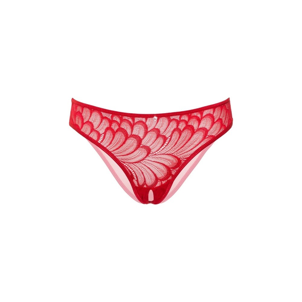 Трусики с цветочной аппликацией и открытым доступом Daring Intimates черный, S/M