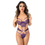 Боди ажурное Daring Intimates с декоративными стрепами, фиолетовый