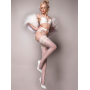 Чулки белые Ballerina's Secret 20 den с кружевным верхом на силиконовой ленте, S/M