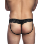 Сексуальные мужские трусы Star Night из экокожи с кружевом, черные, XS