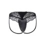 Сексуальные мужские трусы Star Night из экокожи с кружевом, черные, XS