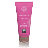 Лубрикант и массажное масло 2 в 1 HOT SHIATSU Massage-& Glide gel 2in1 Raspberry scent, 200 мл