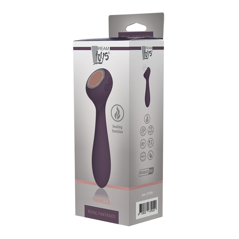 Вибромассажер двухсторонний с функцией нагрева Dream toys Royal Fantasies Panacea фиолетовый