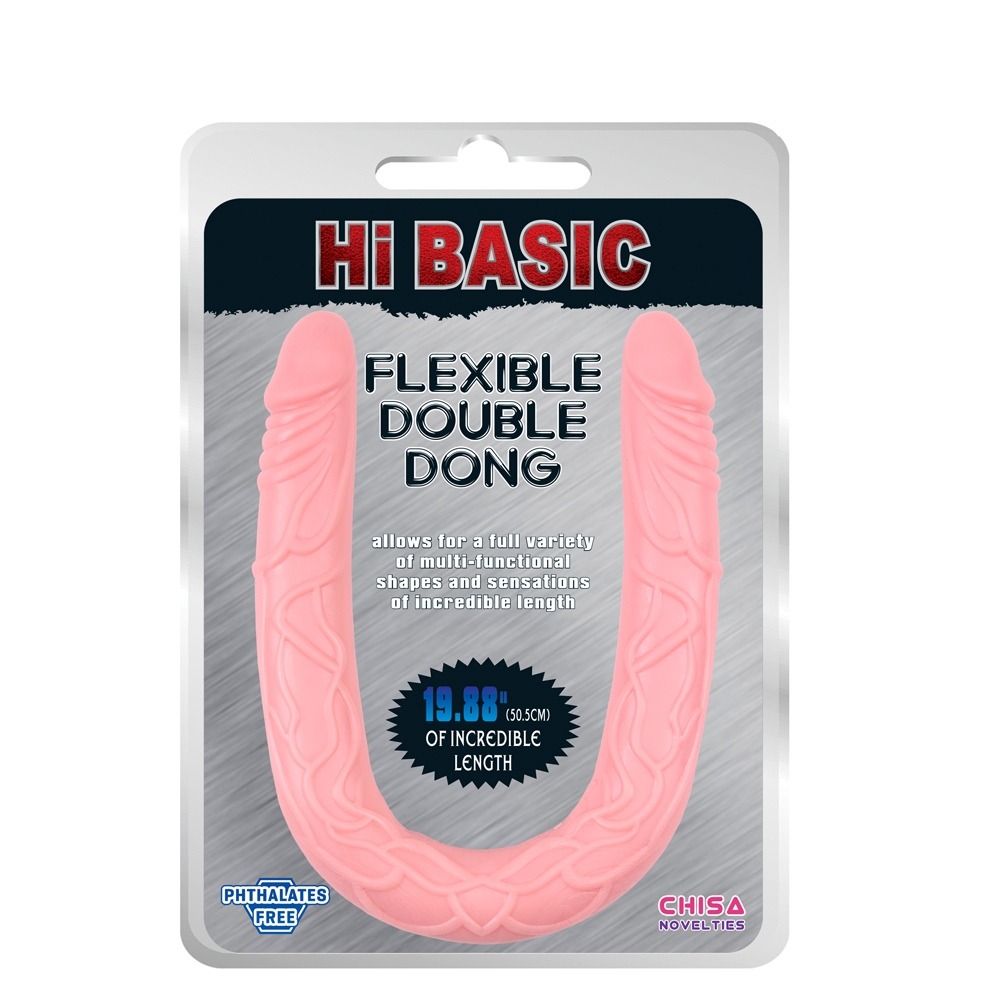 Двусторонний реалистичный фаллоимитатор Chisa HI BASIC, телесный