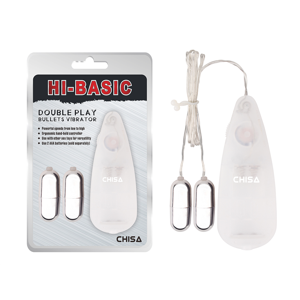 Виброяйца с пультом Cisa Hi-Basic Double Play Bullets, серебристые