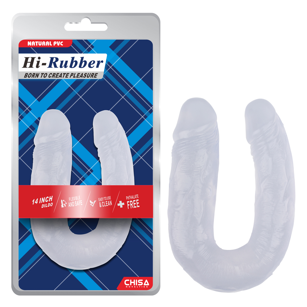 Фаллоимитатор двойной реалистичный Chisa Hi-Rubber 14, прозрачный