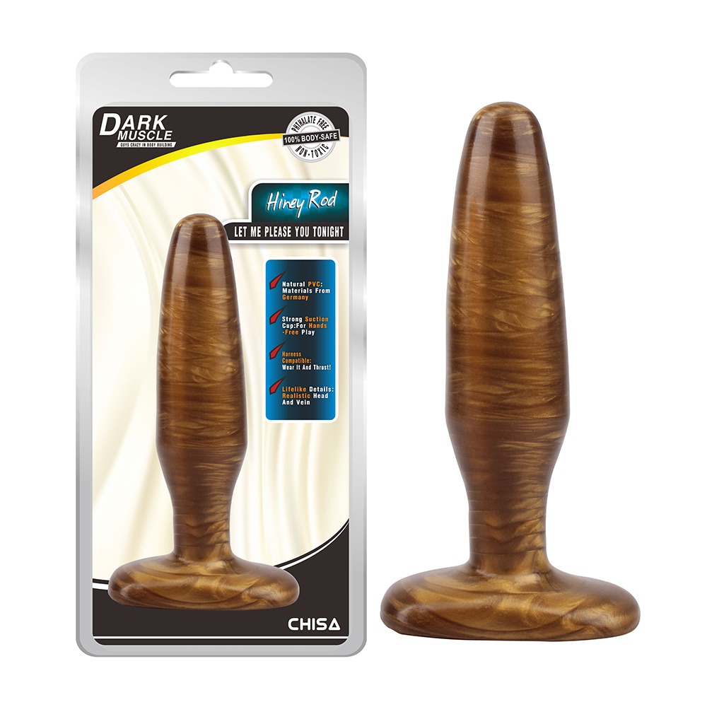 Анальная пробка золотая Chisa Dark Muscle Hiney Rod M
